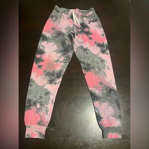 Justice Pink and Gray Tie-Dye Sweatpants